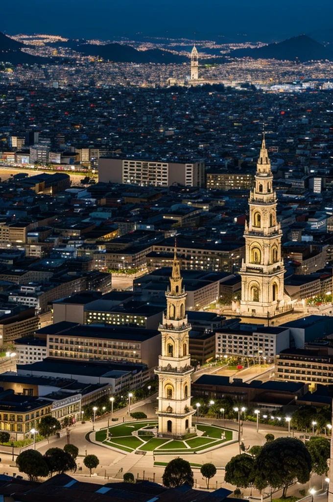 Independence Square in Quito at night
