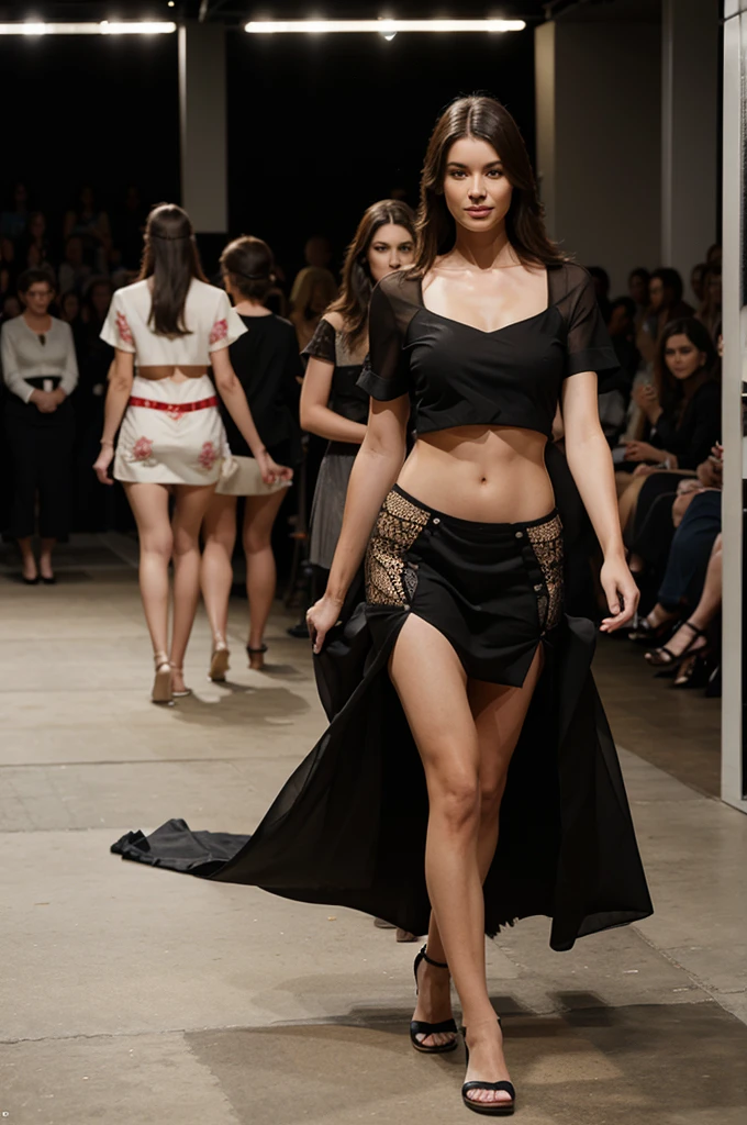 realistic models of various types parading on the catwalk
