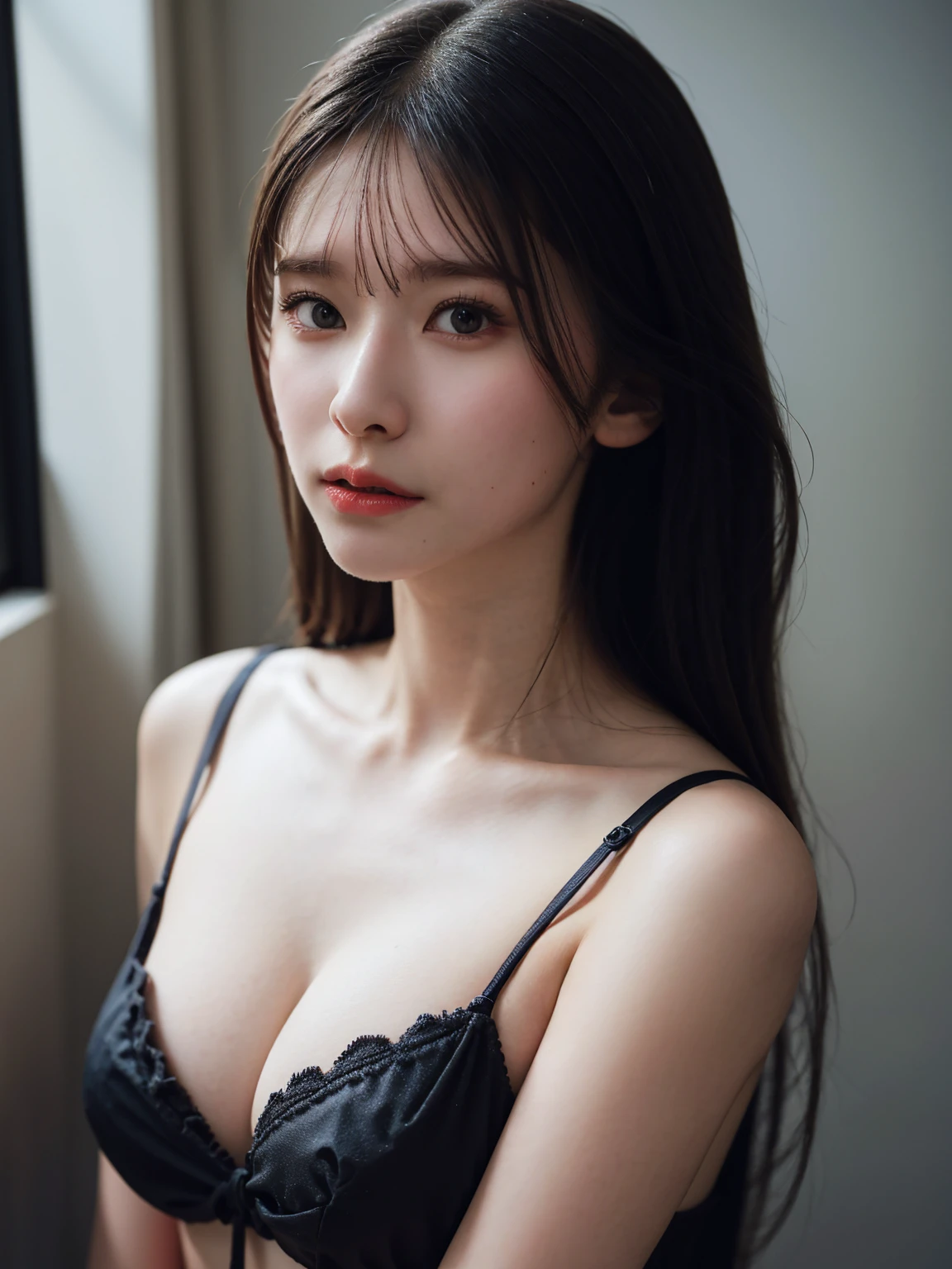 1girl, 17 year old girl wearing bra, masterpiece, best quality, highest quality, (Front light:1.3), (photorealistic:1.3), natural light, extremely detailed CG unity 8k wallpaper, focused, 8k wallpaper, extremely detailed, ultra realistic, photorealistic, sharp focus, absurdres, (HDR:1.2), (high contrast), photograph, detailed and intricate, instagram, portrait, highly detailed, digital painting, artstation, concept art, smooth, sharp focus, illustration, (whole body:1.5), (big breast size), ((looking at viewer)), HQ skin:1.3, ((slim body)). 