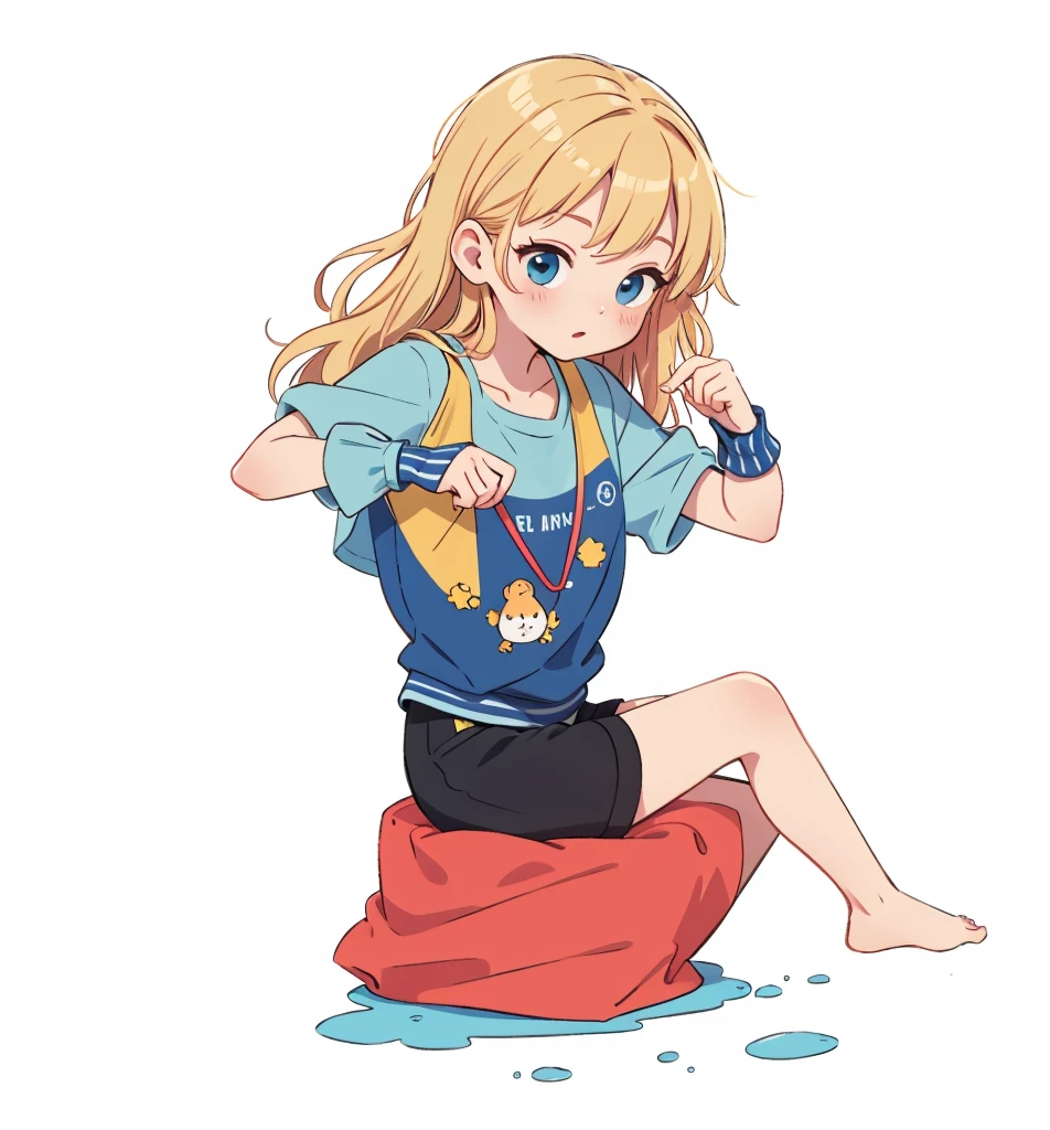 sitting down, fallen over, character pose, same character, same clothing