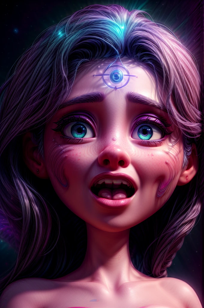 a woman screaming in space, astral projection, body with spirit, angelic mystical energy, 1girl, beautiful detailed eyes, beautiful detailed lips, extremely detailed face, long eyelashes, glowing angelic aura, surreal celestial background, ethereal cosmic energy, detailed cinematic lighting, vibrant neon colors, digital art, concept art, photorealistic, 8k, hyper detailed, dramatic lighting, masterpiece