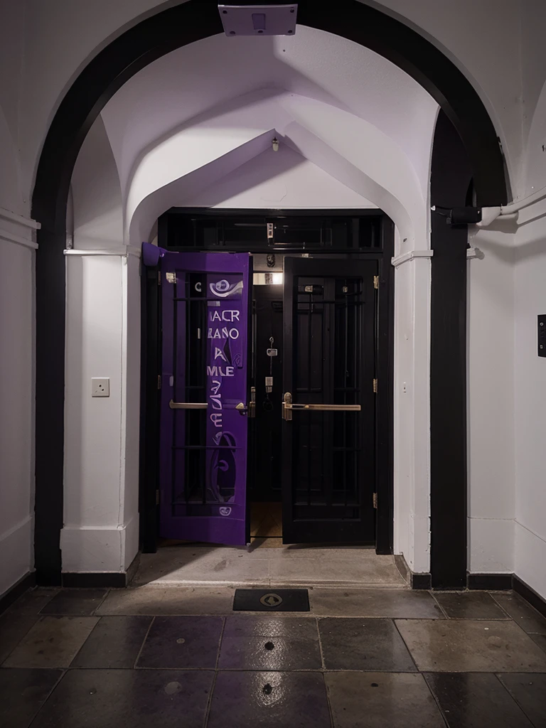 Make a purple flag written in black "ebenesio cell"