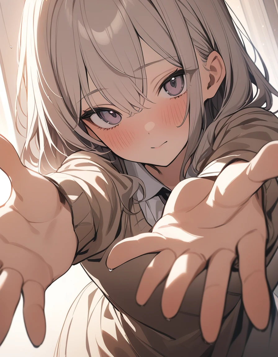 1 Girl,That's by the do\(Chainsaw man\), Photo poses, Outstretched Hand, close up, angle, cute, Warmth, background, masterpiece, best quality