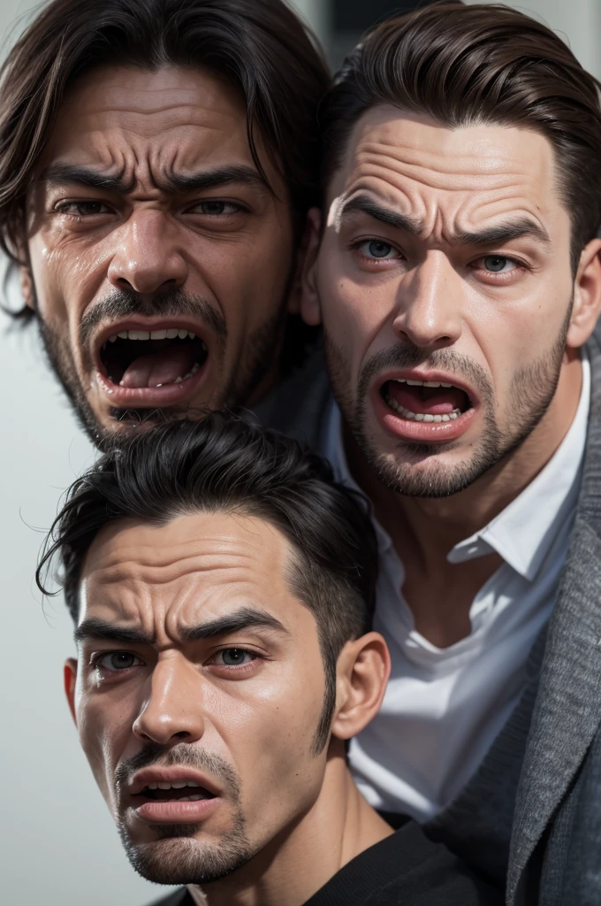 Man deformed and ugly face