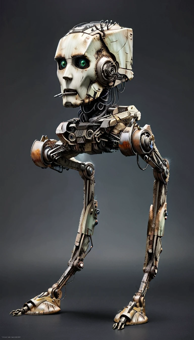 person's head with robot legs, merge(Nicholas Cage:0.7|atstkwlkr:0.4), walker, human face,