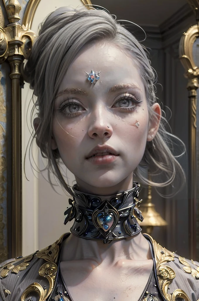(Masterpiece: 2), (very detailed: 2), (beautiful: 2), (nordic woman face), matching skin tone, slight smirk, big eyes, (grey eyes: 2)