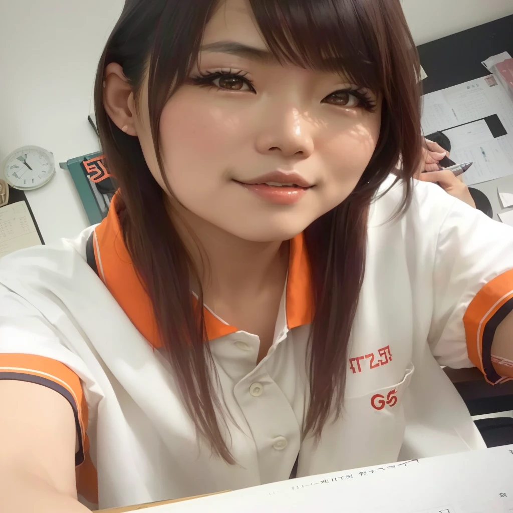 A fifty-something Asian woman sitting at a desk with a book and pen, aoshima Chiho, Chiho, Anime Thai Girl, Kanriu 666, kimi takemura, sakimichan, sakimi chan, Yoshitomo Nara, Ayaka, Japanese Clothing , Ayaka cosplay, student