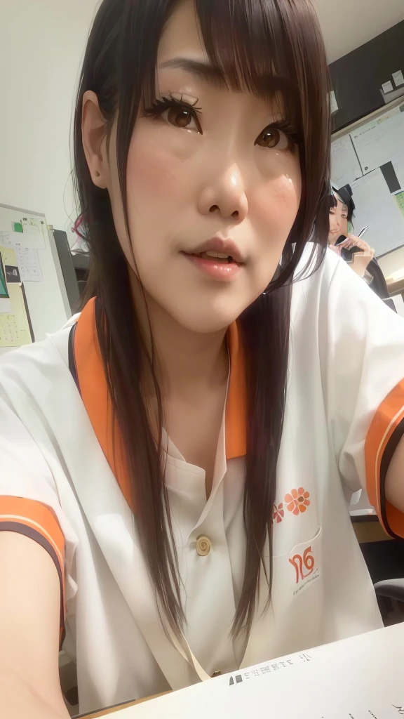 A fifty-something Asian woman sitting at a desk with a book and pen, aoshima Chiho, Chiho, Anime Thai Girl, Kanriu 666, kimi takemura, sakimichan, sakimi chan, Yoshitomo Nara, Ayaka, Japanese Clothing , Ayaka cosplay, student