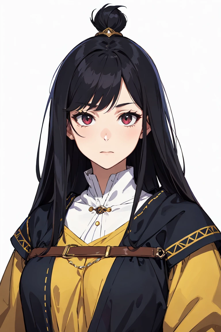 {portrait of girl},(white background),[[artist:as109,artist:wlop]],{[artist:WANKE]},[artist:ciloranko],[[artist:hiten]],artist:K-SUWABE,{{artist:mamimi}},((((dnd,fantasy,medieval)))),artist:OKAZU,,solo,official alternate costume,offcial art,,medium breasts, black hair, messy long hair,best quality, amazing quality, very aesthetic, note, line draft, highres, absurdres, (ultra-detailed:1.1) (beautiful detailed face),qzclothesdesign,qzmajiccircle