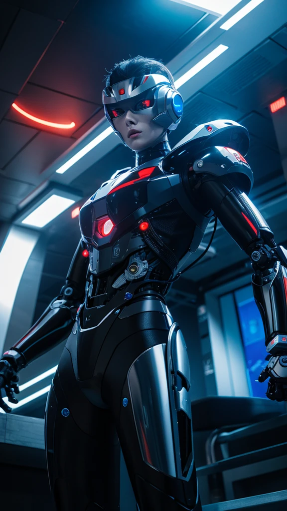 Create a future-themed cybernetic robot