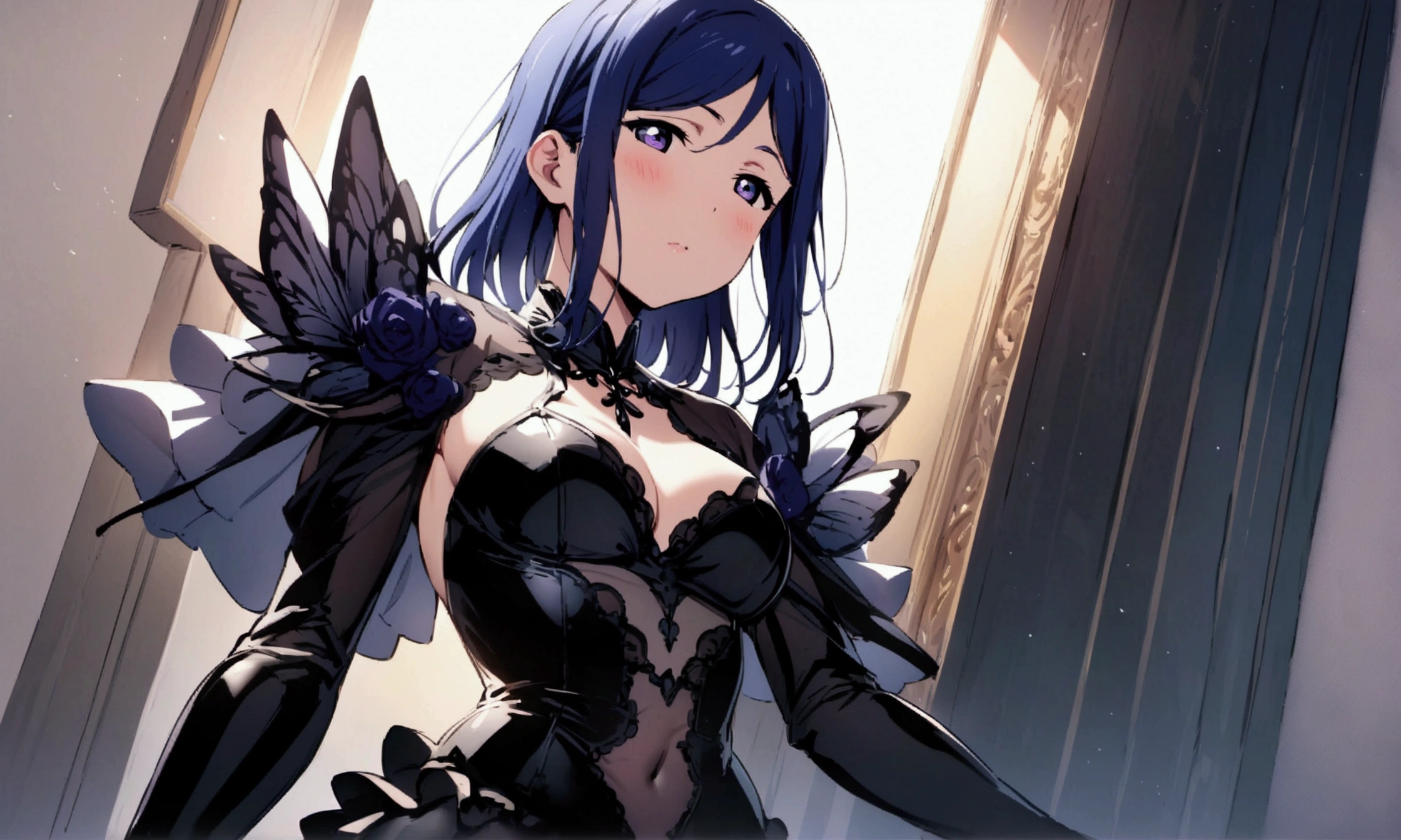 Love Live adult Kanan Matsuura, masterpiece, highest quality, gloss, clothing random, sensitive, beautiful background, transformed