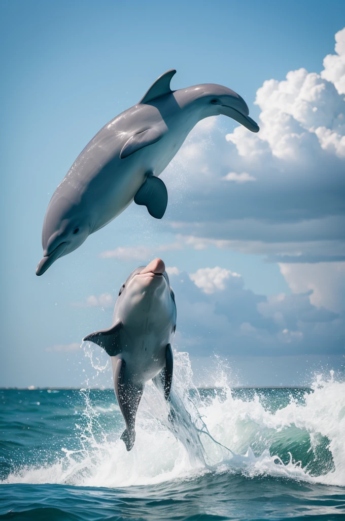 Dolphin jumping out of the water 
