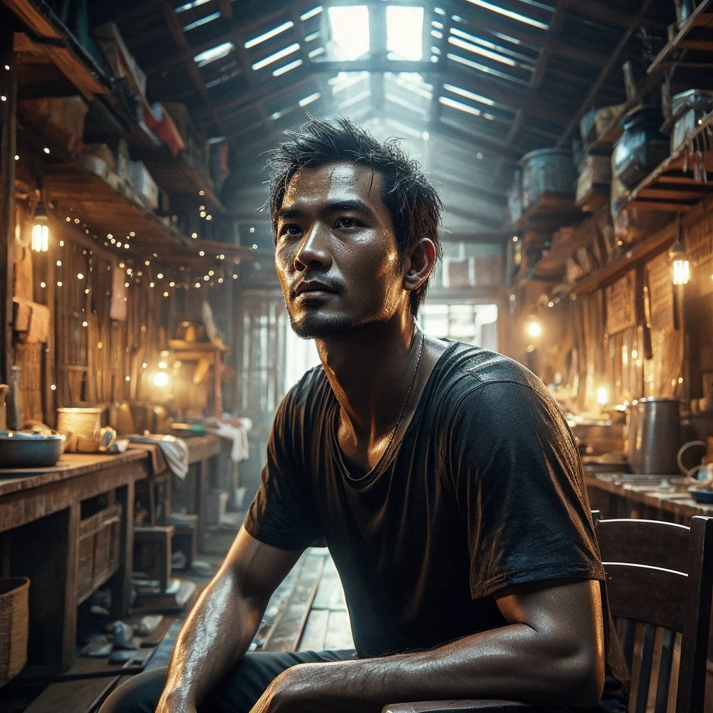 a handsome thai man face