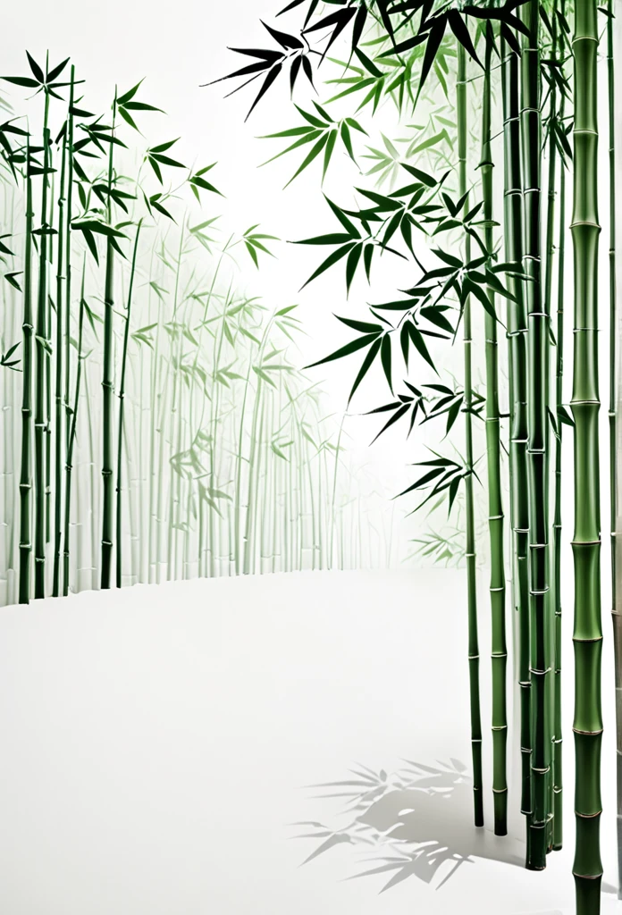 Japanese label bamboo grove road bamboo grove green design bamboo grove、Bamboo leaves, etc.、Old Japanese traditional streetscape、A sophisticated design that slips between the spaces、Japanese style design Chic and modern design Monotone background is pure white