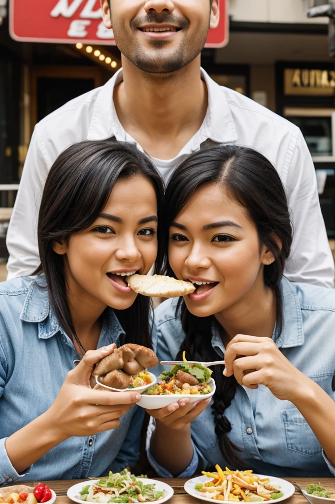Create an image that says you and me eating dogs, today at 6 
