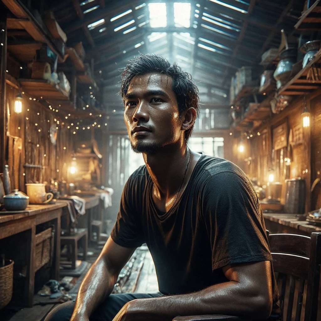 a handsome Indonesian man face