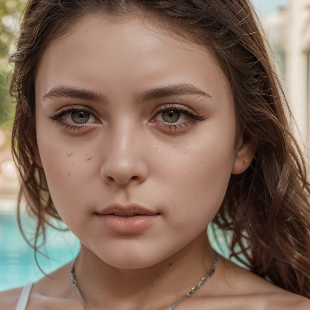 ( girl, beautiful detailed eyes, beautiful detailed lips, extremely detailed face and features, long eyelashes, in a beautiful swimsuit, nipple visible, photorealistic, high quality, hyper detailed, 8k, extremely realistic, masterpiece)