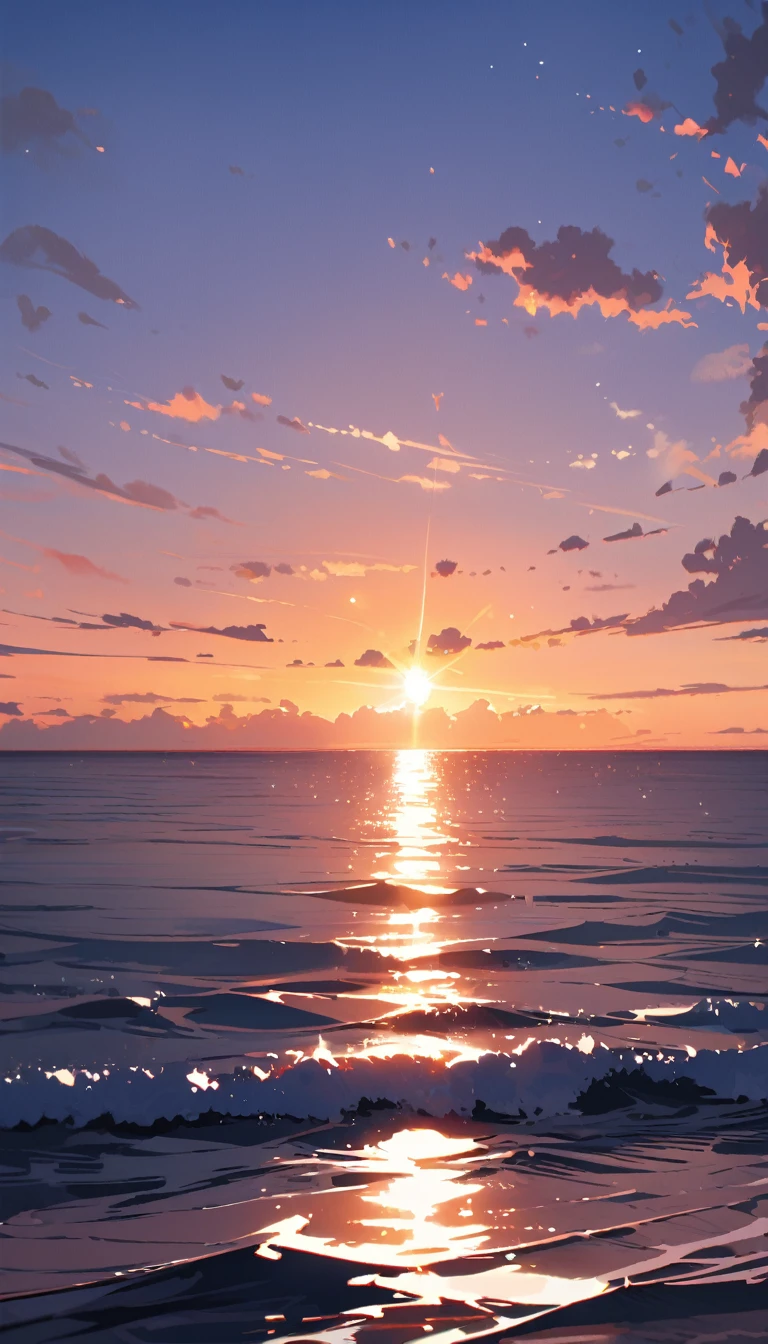 ((background only)),masterpiece , best quality , detailed, Calm sea, Illuminating Sun