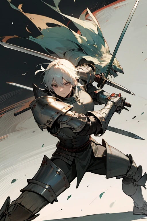 Swordsman、Shura、Low saturation、Faded colors、Combat Skills、armor、頭部armor、Full Face Armor、Turn around、battle、Combat Skills、Swordsmanship、Sword stance、A fierce blow、Assault