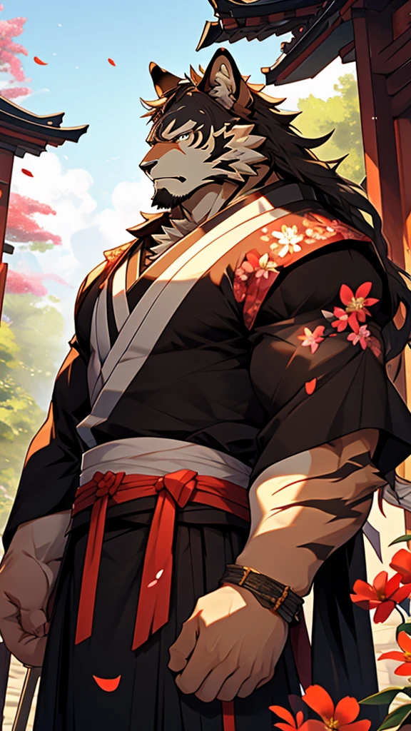 (masterpiece),(high resolution),(复杂of细节:1.4),Extremely detailed,(illustration:1.2),8K,Reality,精美of,独自of,age,年长of雄虎 ,White Tiger,muscular,Japanese swordsman,Masculinity ,(白色of头发:1.3),Long hair,长长of白胡子,scar,badly damage,harm,残破of身体 ,冰冻of湖,of ,pain,赤裸of身体