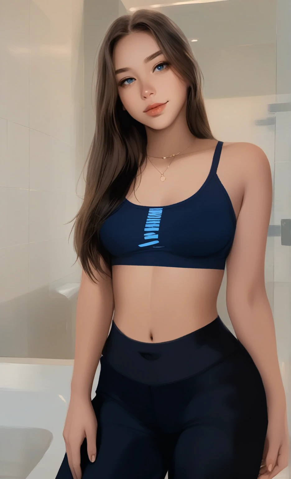 illustrator, cheered up , realist ,Sketch , 1 girl, ,lip, sweater,order, Blue gradient background, black fur,textured edge, Canadian, (masterpiece,Best Quality) ganyou
