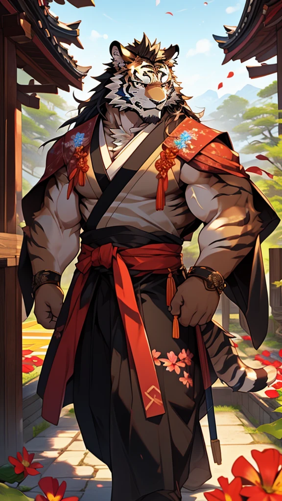 (masterpiece),(high resolution),(复杂of细节:1.4),Extremely detailed,(illustration:1.2),8K,Reality,精美of,独自of,age,年长of雄虎 ,White Tiger,muscular,Japanese swordsman,Masculinity ,(白色of头发:1.3),Long hair,长长of白胡子,scar,badly damage,harm,残破of身体 ,冰冻of湖,of ,pain,赤裸of身体