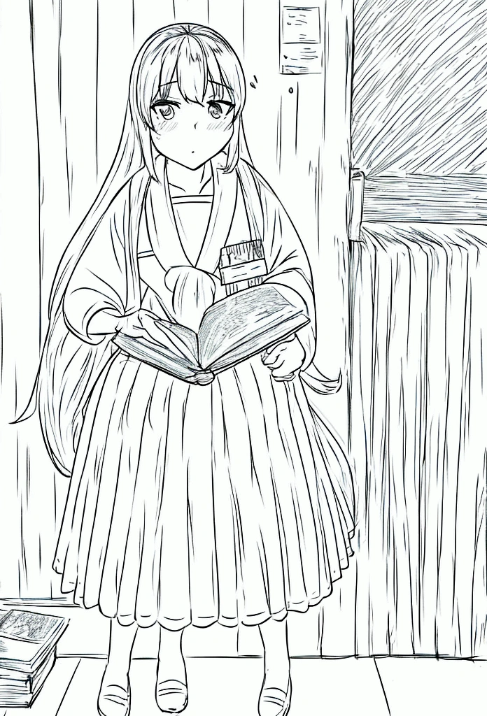 Standing front view holding a notebook,Looking forward,whole body,Standing picture