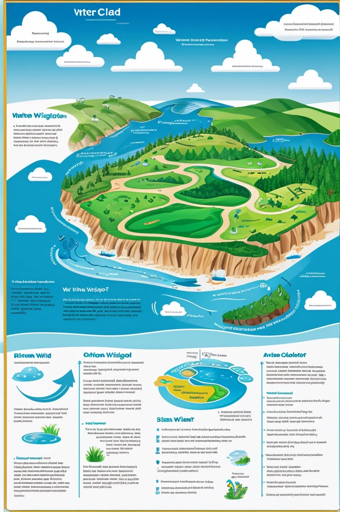 Create an informative and visually appealing poster about the water cycle.