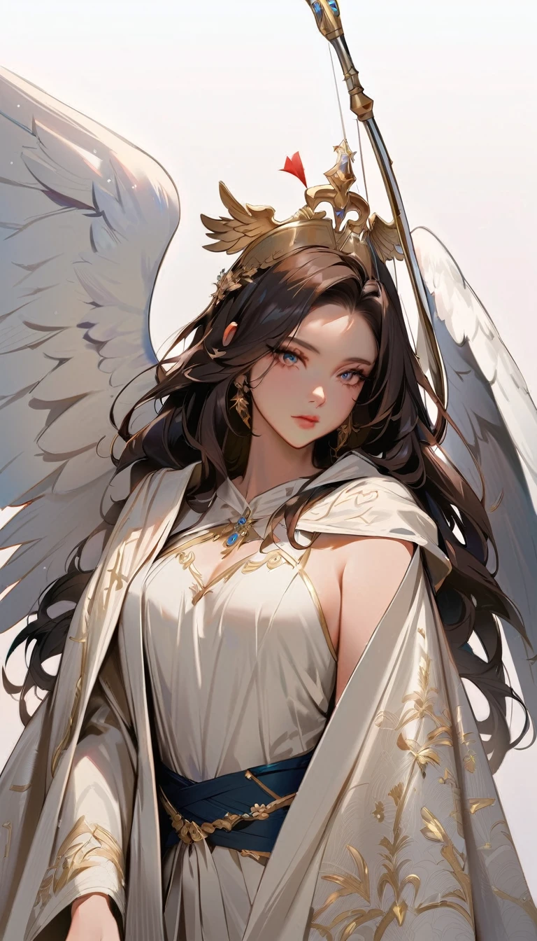 Anime-style image of a woman dressed as an angel holding a sword, of Beautiful angel, Young One Angel, Beautiful angel, of an beautiful Angel Girl, Beautiful woman angel, portrait of a Beautiful angel, Majestic angel all over the body, Jan J, Angel Knight Girl, Trending on cgstation, Angel Girl, Anime Goddess, Gwaiz