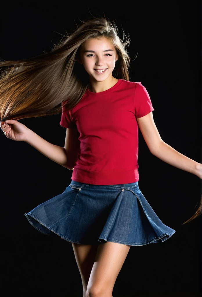 8 years old girl dancing in the school