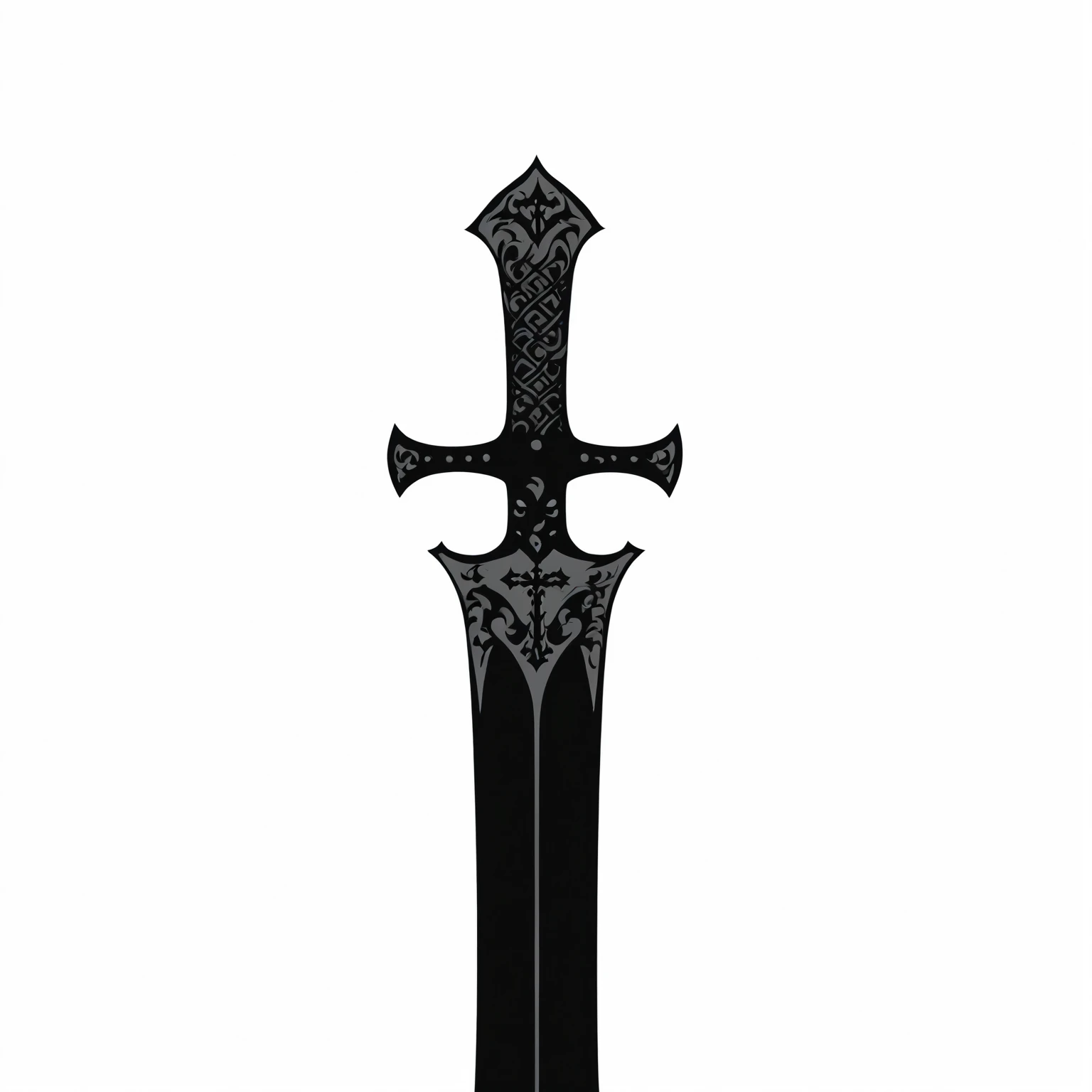 there is a black and grey image of a sword with a cross theme, sword design, an evil sword, black iron sword, rustic medieval sword, sword with rustic and horror design, rustic texture