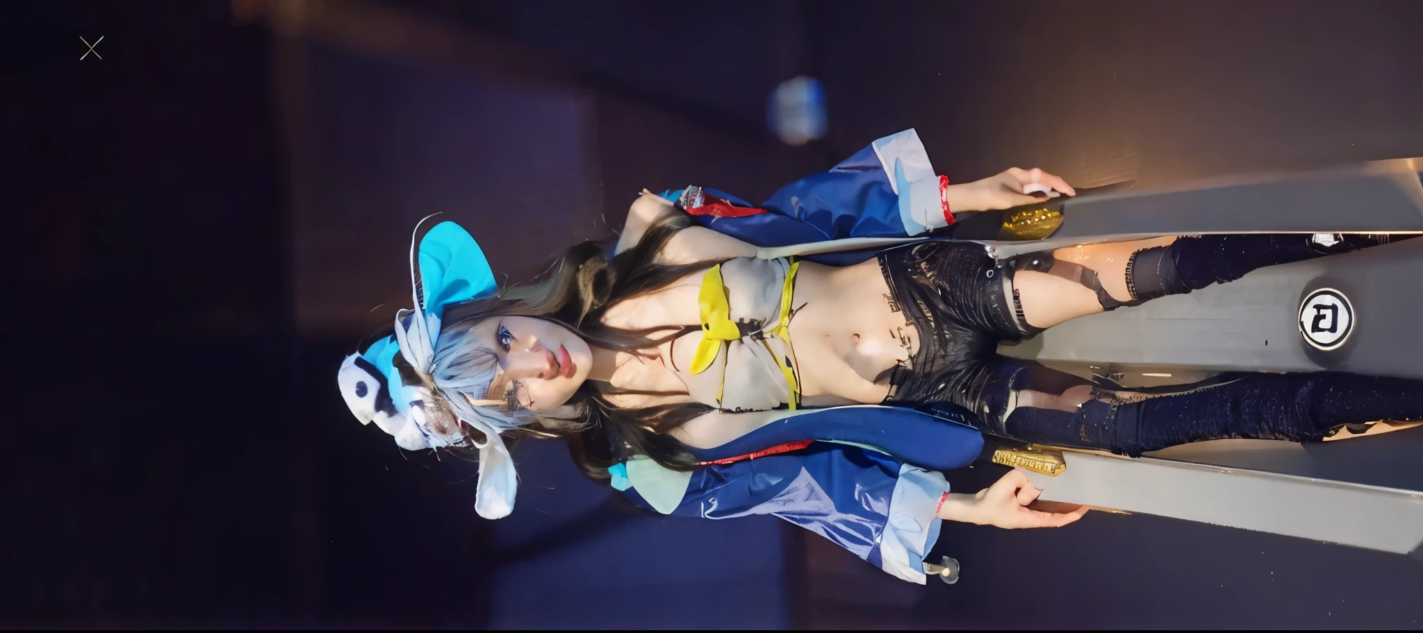 Menina anime em um vestido azul com uma espada e uma espada, Do videogame Azur Lane, Estilo de pista Azur, kantai collection style, azeitona holanda, Personagens de Azur Lane, Loli, lunar themed attire, splash arte anime Loli, twintails branco_Luvas, Lolish, Waifu, modelo live2d youtuber virtual, meu vestido queridinho anime