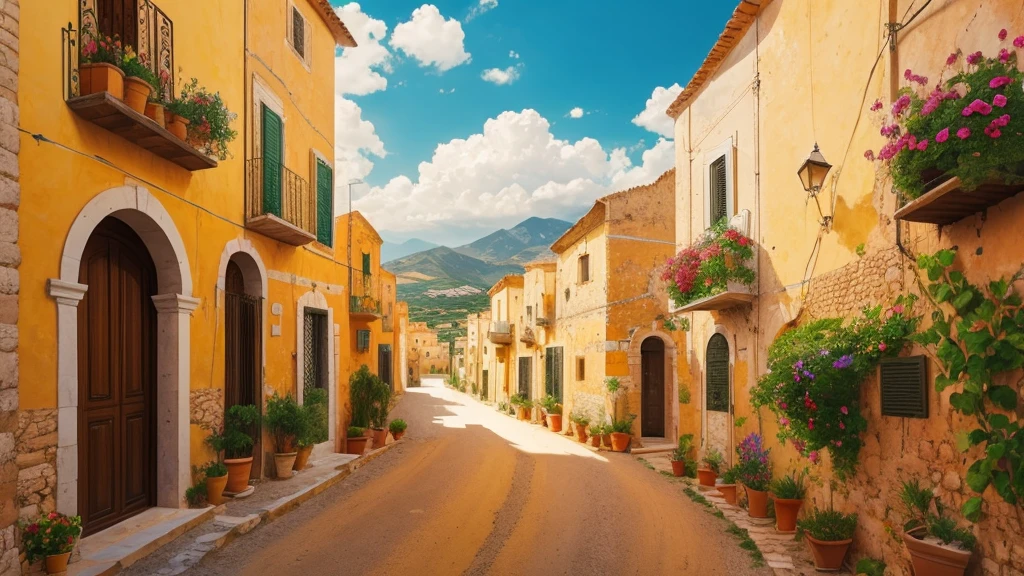 Sicilian country side on a sunny afternoon.