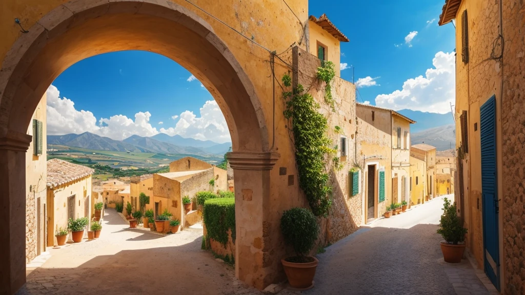 Sicilian country side on a sunny afternoon.
