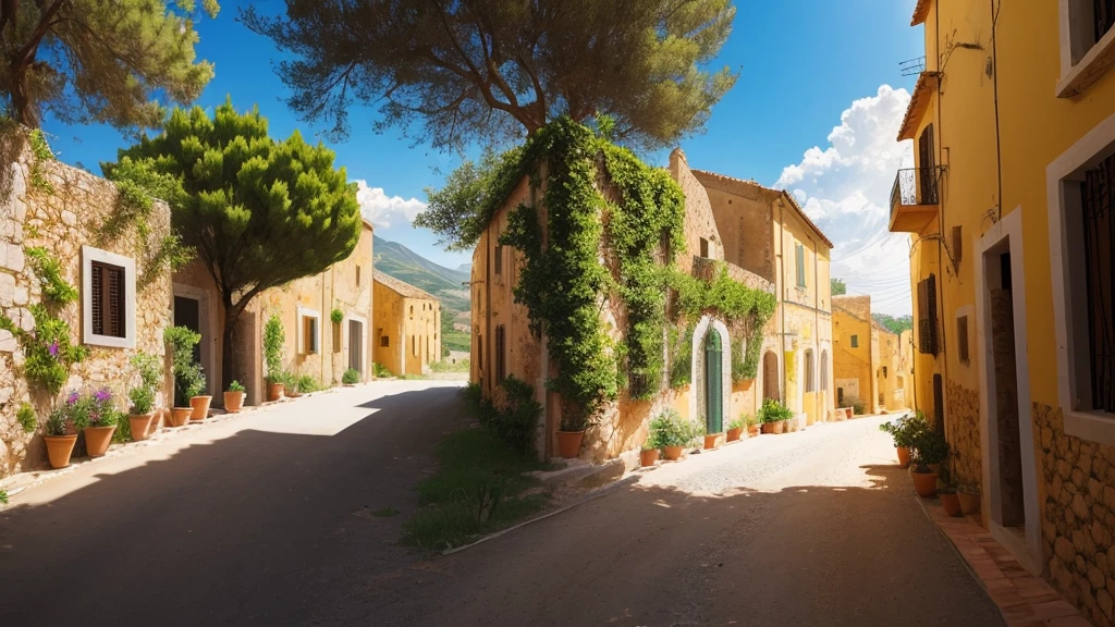 Sicilian country side on a sunny afternoon.