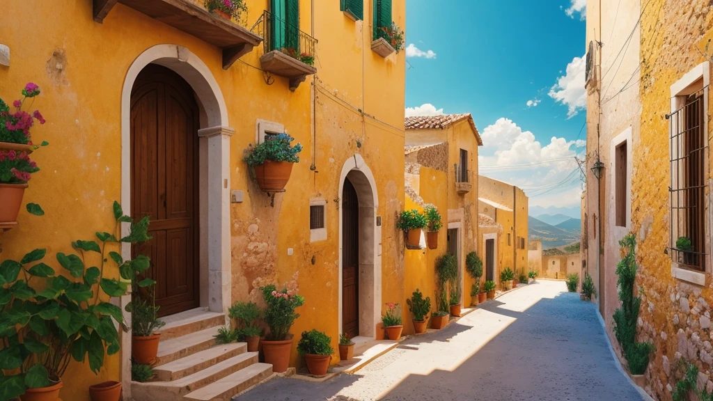 Sicilian country side on a sunny afternoon.
