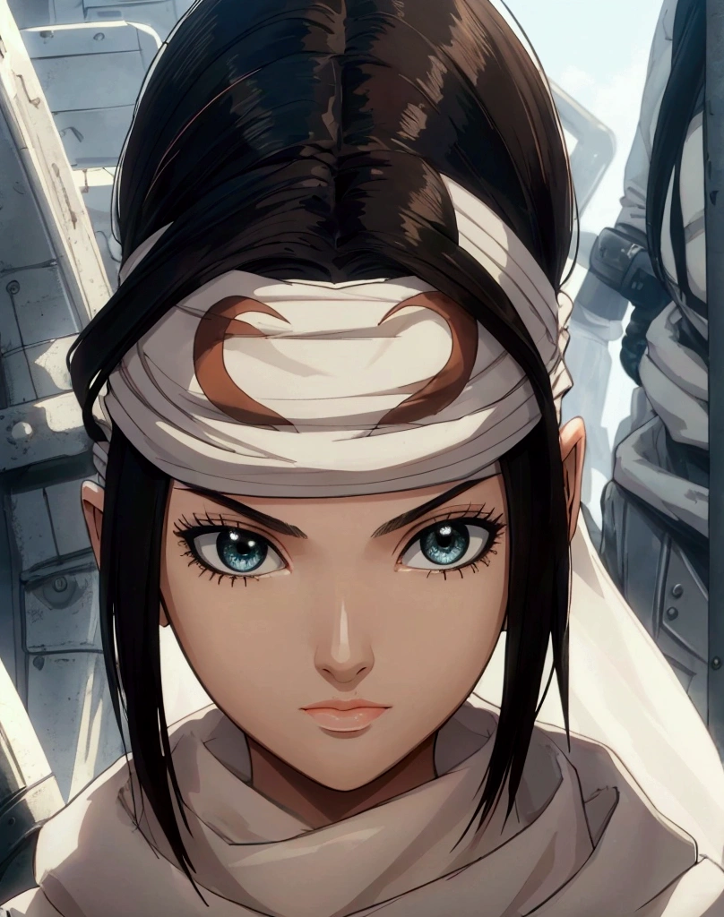 masterpiece), best quality, high resolution 1girl bob cut medium hair standing alone cowl headband profile image looking at viewer beautiful eyes beautiful face extremely detailed