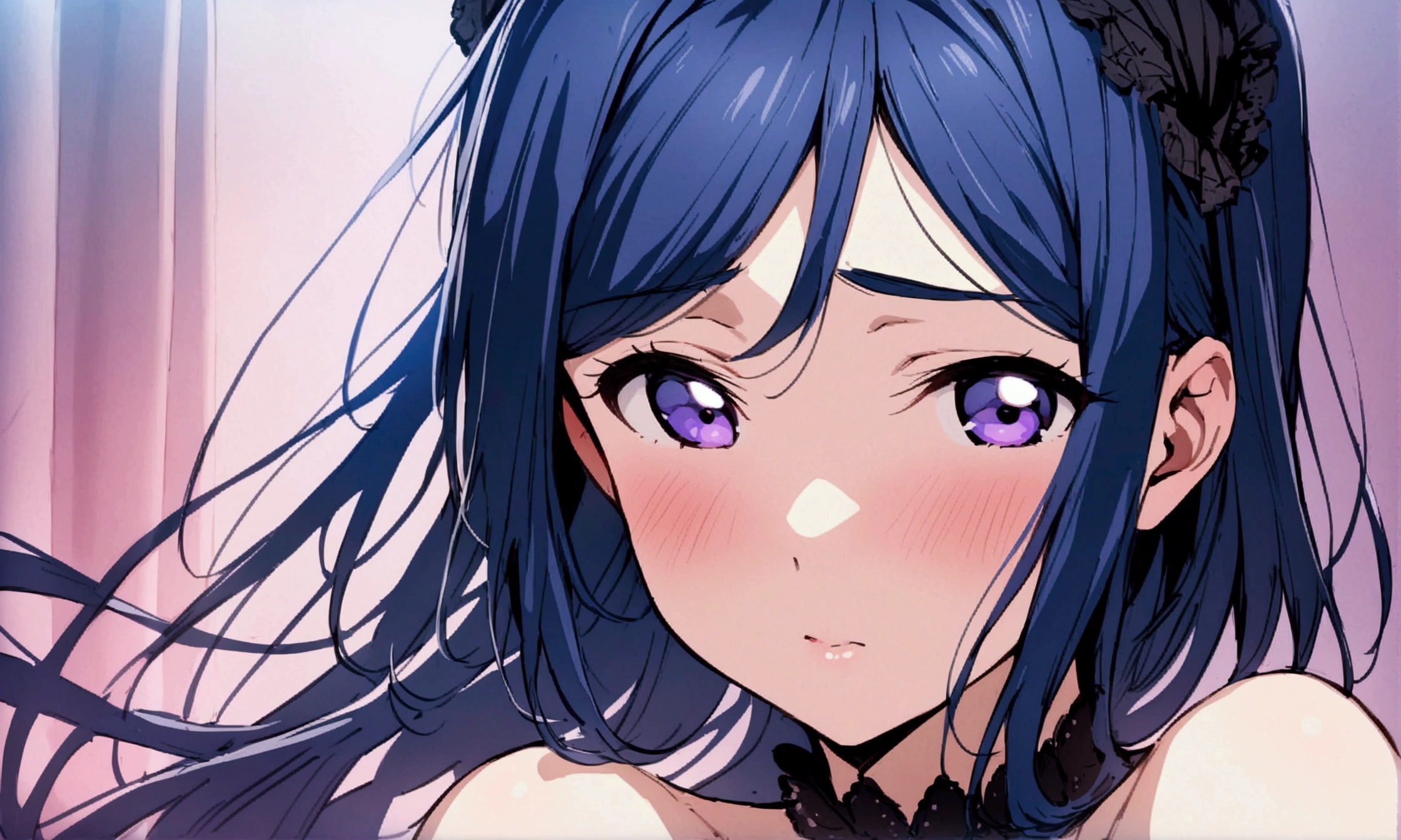 Love Live adult Kanan Matsuura, masterpiece, highest quality, gloss, clothing random, sensitive, beautiful background, transformed