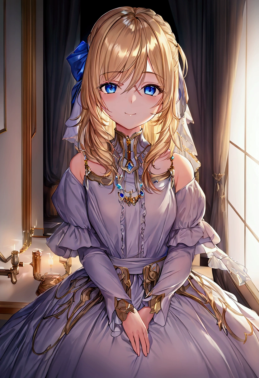 night, Raw photo, (((Very beautiful portrait))), (Very beautiful portrait))), girl, 12-year-old girl, ((Natural short golden hair)), [Blue eyes],A gentle smile looking at the camera, ((masterpiece, 最high quality, Super detailed, Cinematic lighting, Exquisite detail, High resolution, 8k, Very detailed)), Detailed Background, 8K Ultra HD, Digital SLR, Soft lighting, high quality, Film Grain, Fujifilm XT3, Shallow depth of field, Natural light