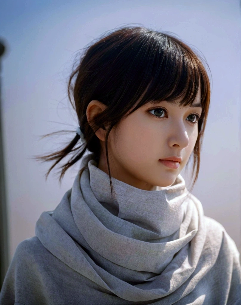 masterpiece), best quality, high resolution 1girl bob cut medium hair standing alone cowl headband profile image looking at viewer  extremely detailed profile image