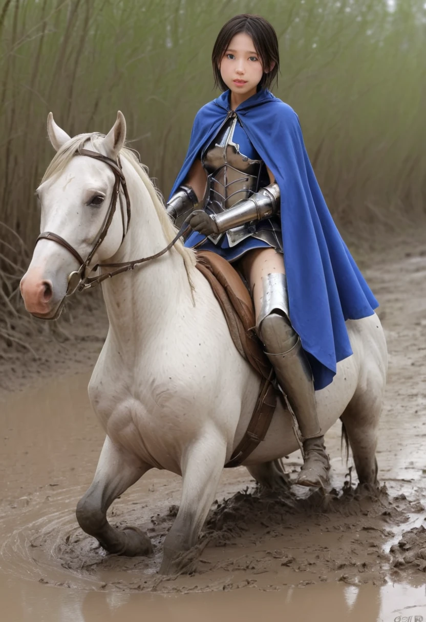 Anatomically correct構図,stuck in mud,(((masterpiece))),(((Highest quality))),((Tabletop:1.4, Highest quality)), (Realな写真:1.4), in the muddy ,dirty swamp,black hair and white horse ridden by girl meet with an accident that it fall over sticky swamp,
((1 cute girl knight)),rodeo,horse standing,Surprised face,stumble,aggressive,slouch,horse standing, prancing horse in pitfall,cute,Napoléon horse sliped in pitfall,in the pitfall,Uplifting,Knight Princess,
(超High resolution:1.2),, wonderful, Very detailed CG Unity 8k wallpaper, Very detailed, High resolution,fat horse ridden by japanese girl,Double,Royal blue armor and short cloak,Soaking in the swamp,Mud Splash,
Soft Light, Beautiful detailed girl, Droopy eyes,Very detailedな目と顔, Beautiful and exquisite nose, Beautiful and exquisite, horse ridden by a girl can't stand up because its drowned in the sticky muddy pitfall:10.0 ,Displeased face:4.0,Real,Stir,Anatomically correct,action horse riding scene while struggle fighting