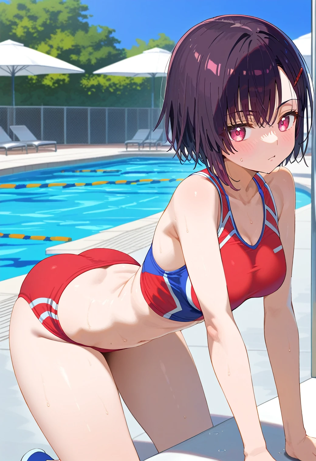 Mikazuki Shizuka, alone, Sportswear,Poolside,BREAK
score_9, score_8_superior, score_7_superior, anime