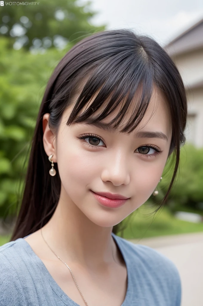 (RAW Photo: 1.2), (Photorealistic: 1.4), (Best Quality: 1.4), Ultra High Resolution, HDR, 8K Resolution, Dreamy, Commentary, Landscape, (No Text), Solo Focus, (Detailed Eyes), (Detailed Face), (Detailed Clothing Features), Skin Tight, (Shiny Skin), (SLF) Mender), (Slim), (Beauty Face), 1 Boy, Virtual Girl Ren Young, bangs, black hair, blue eyes, earrings, loose shirt, smile, embarrassed, cute, look straight at the camera,