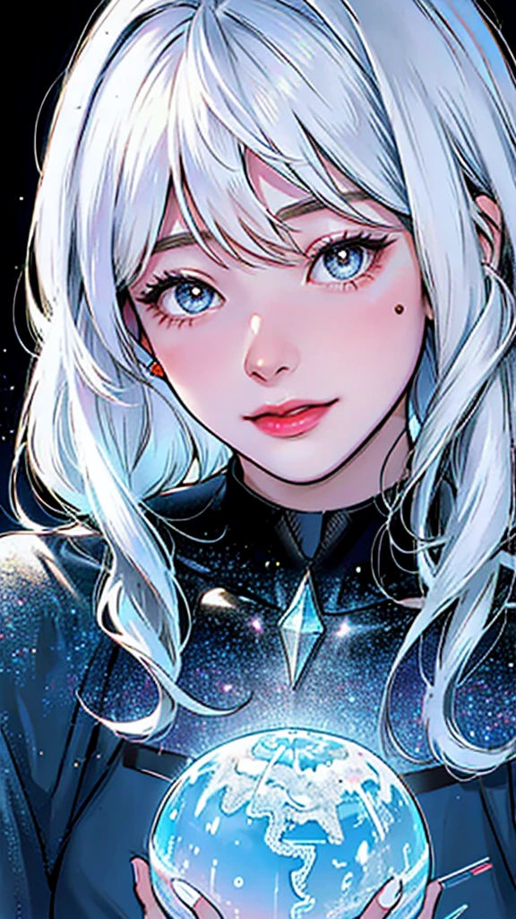 In love,spectrum, holographic, Transparent, professional kiss, starry, fantasy, ultimate best quality,beautiful woman,Speech bubble, big ♥️