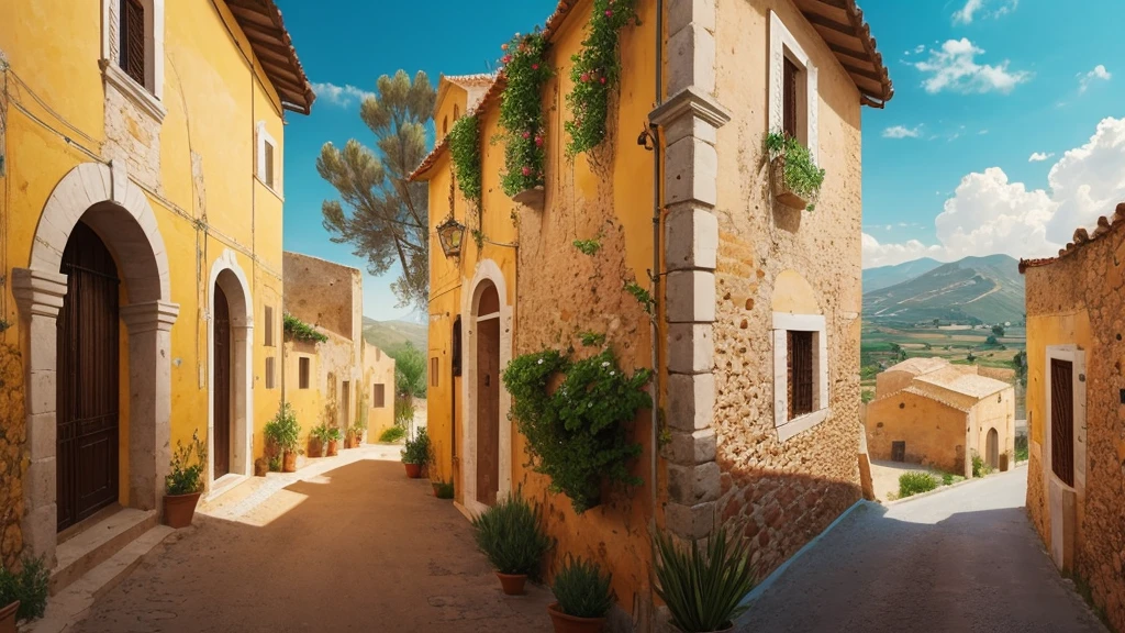 Sicilian country side on a sunny afternoon.