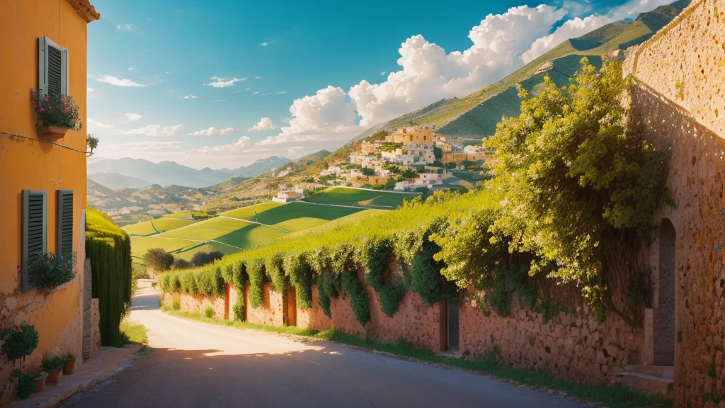 Sicilian country side on a sunny afternoon.