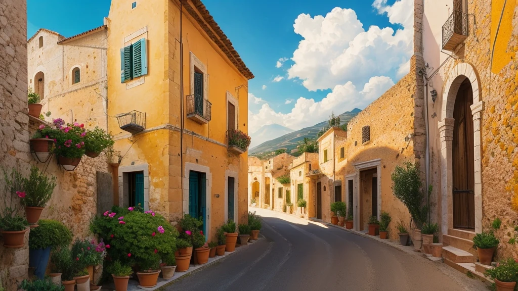 Sicilian country side on a sunny afternoon.