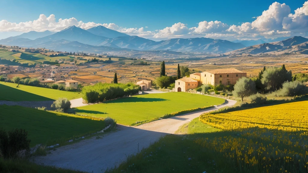 Sicilian country side on a sunny afternoon.