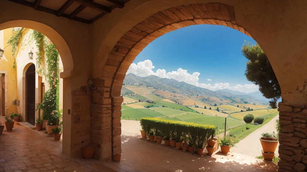 Sicilian country side on a sunny afternoon.