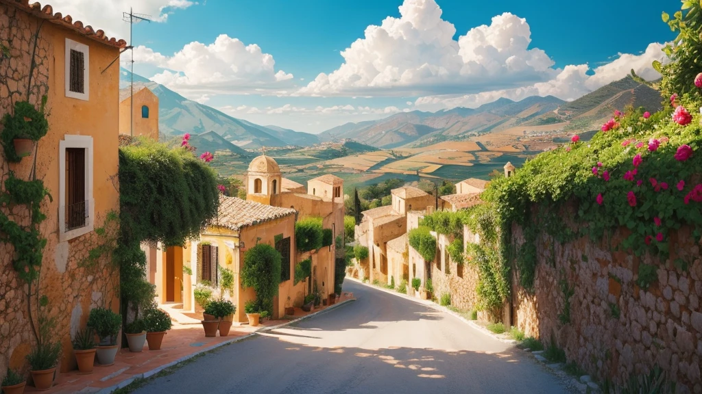 Sicilian country side on a sunny afternoon.